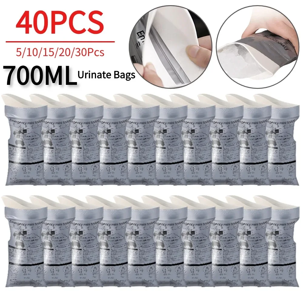 5-40PCS Outdoor Emergency Urine Bags 700ml Easy Take Mini Travel Mobile Toilet Portable Urinal Bag Baby Men Women Vomiting Bags