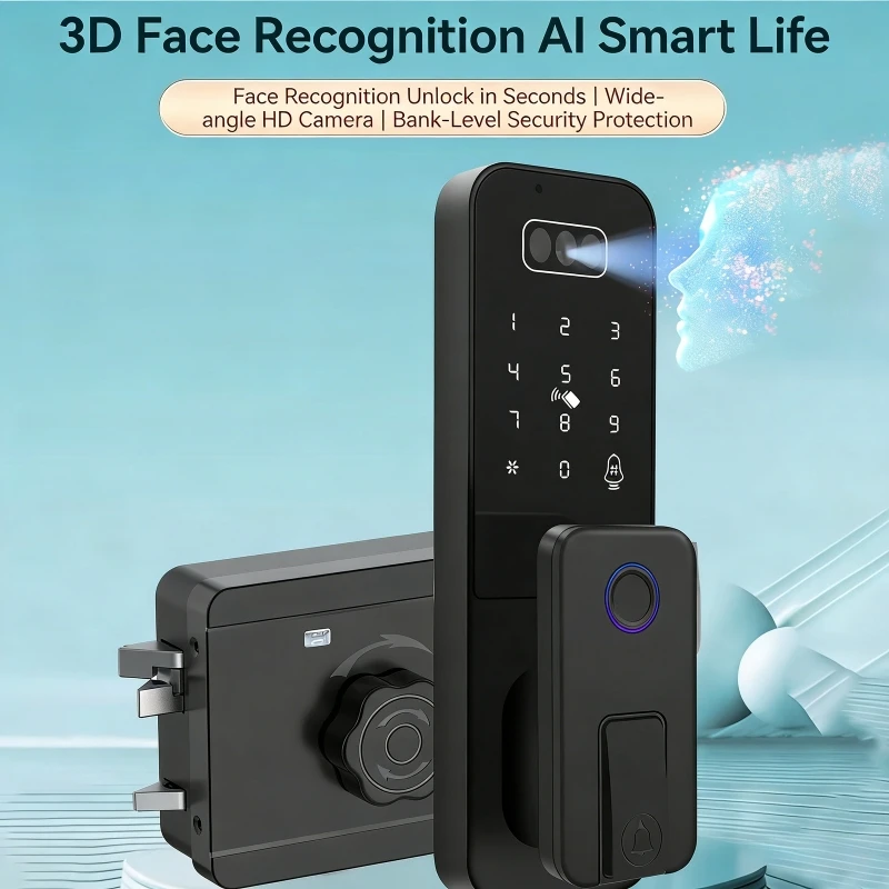 Smart Electronic Lock 3D Face Recognition/APP/Fingerprint/Password/Card/Key Unlocking For Iron Gates And Courtyard Doors