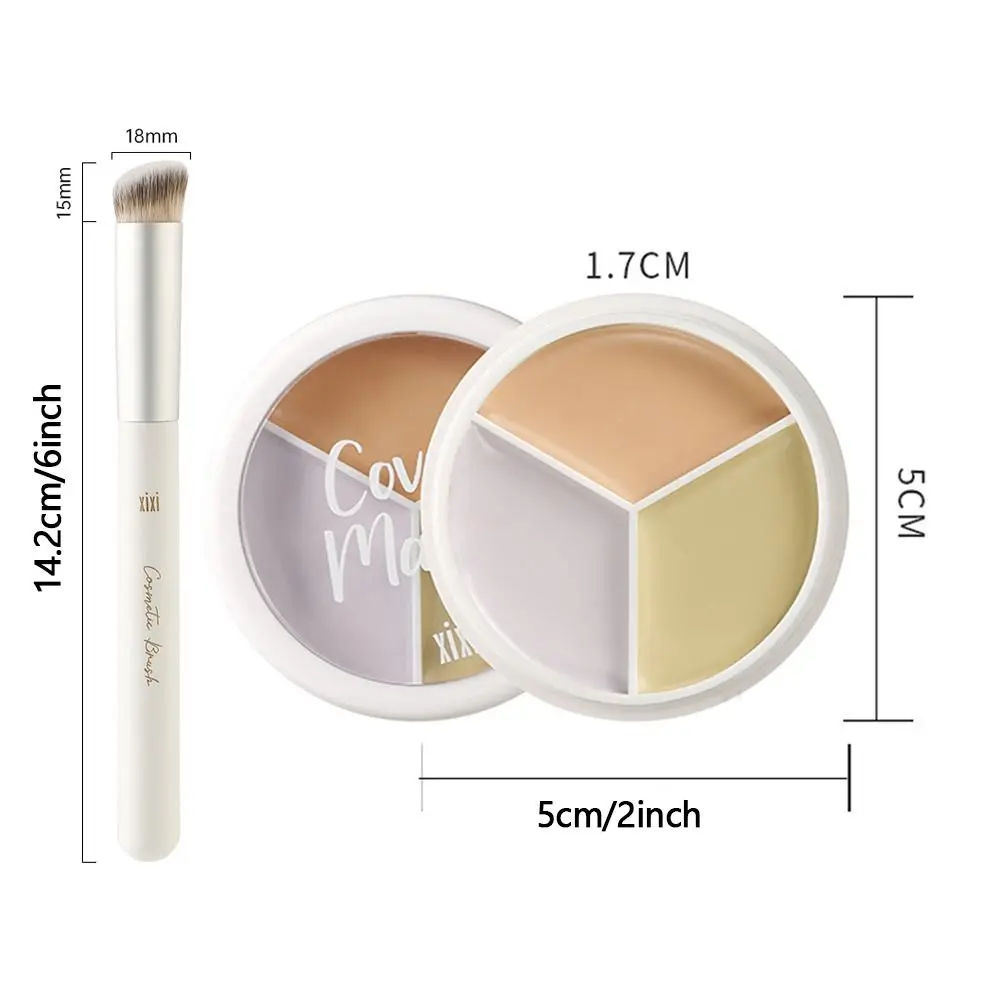 Foundation Cosmetic Suit for All Skin Women Liquid Foundation Face Contour 3-Color Concealer Palette Matte Concealer Cream