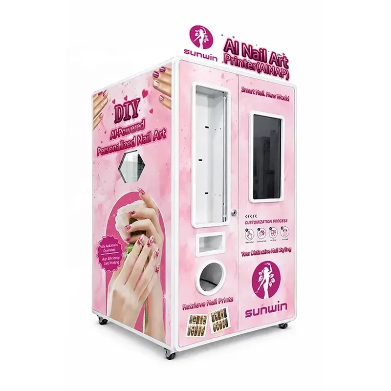 Wholesale Automated Nail Art Printing Vending Machine DIY Self Service Unmanned Nail Beauty Kiosk for High Traffic Locations