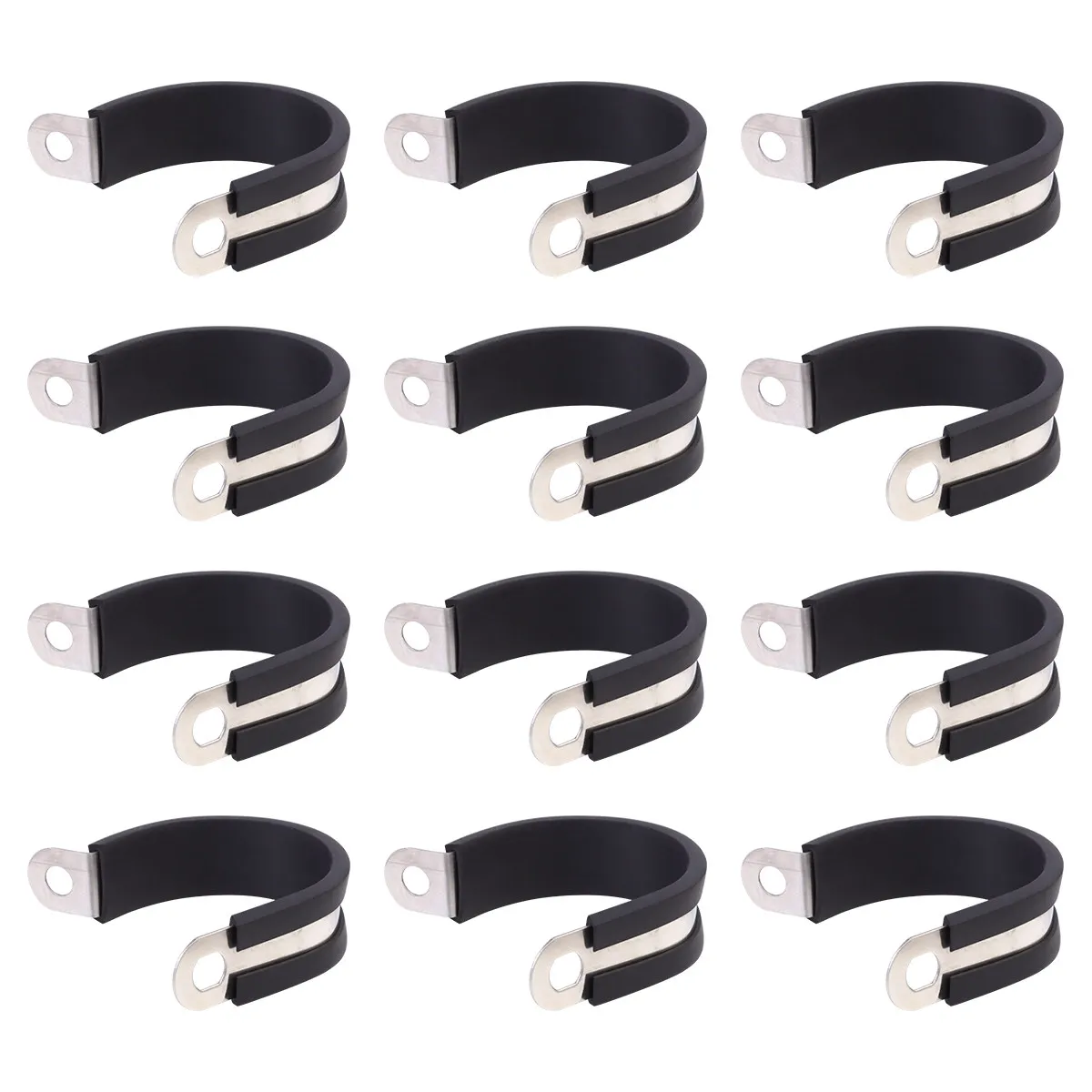12Pcs Fixing Clip R-Type Cable Clip Strong Grip Wire Clamp for Automotive Industrial Marine Residential Windshield Cable Wire