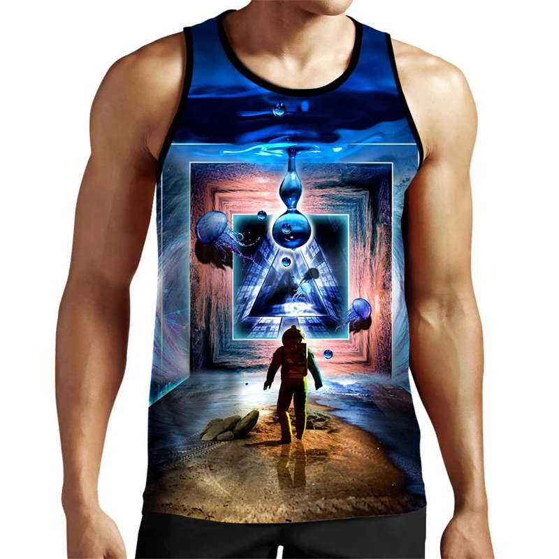 Футболка Мужская/женская с 3D принтом, забавный Повседневный модный жилет для детей, Круглый, жилеты с вырезом, летняя одежда большого размера для спортзала