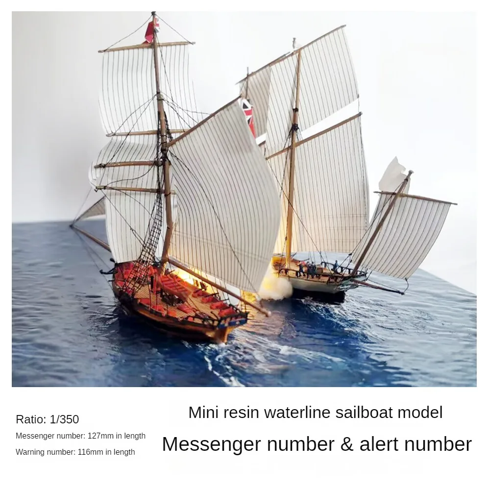 1/350 Ship Model Kit Messenger and Vigilance Simulation Wooden Waterline Sailboat Model Boy Gift Collection Model Toys