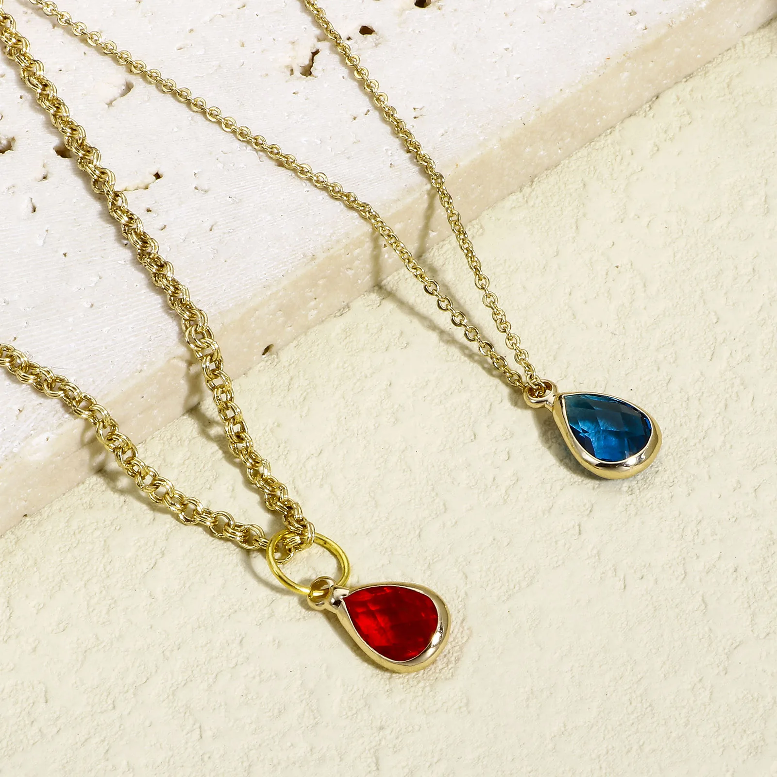 5PCs Glass Birthstone Charms For Jewlery Making Drop Shaped Faceted Rhinestone Pendants Diy Necklace Earrings Findings 14x8mm