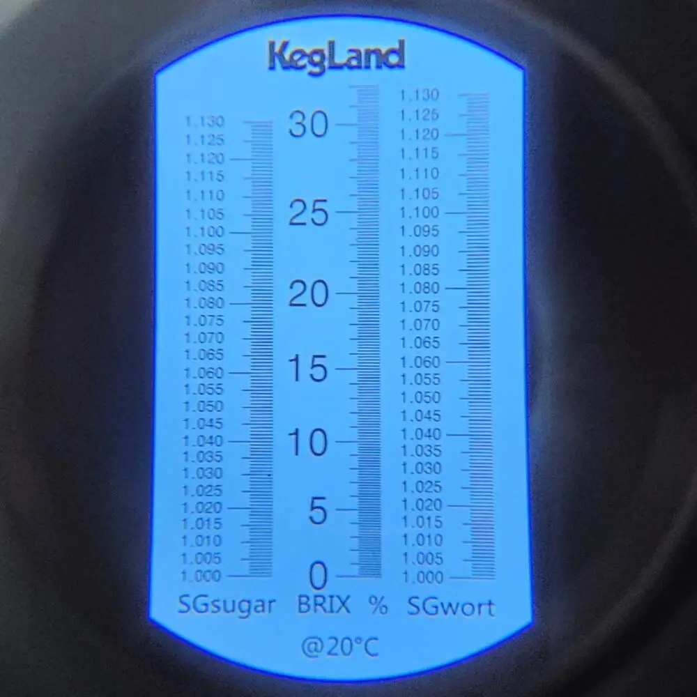 KegLand Waterproof Portable Refractometer with ATC & LED Light  Baume