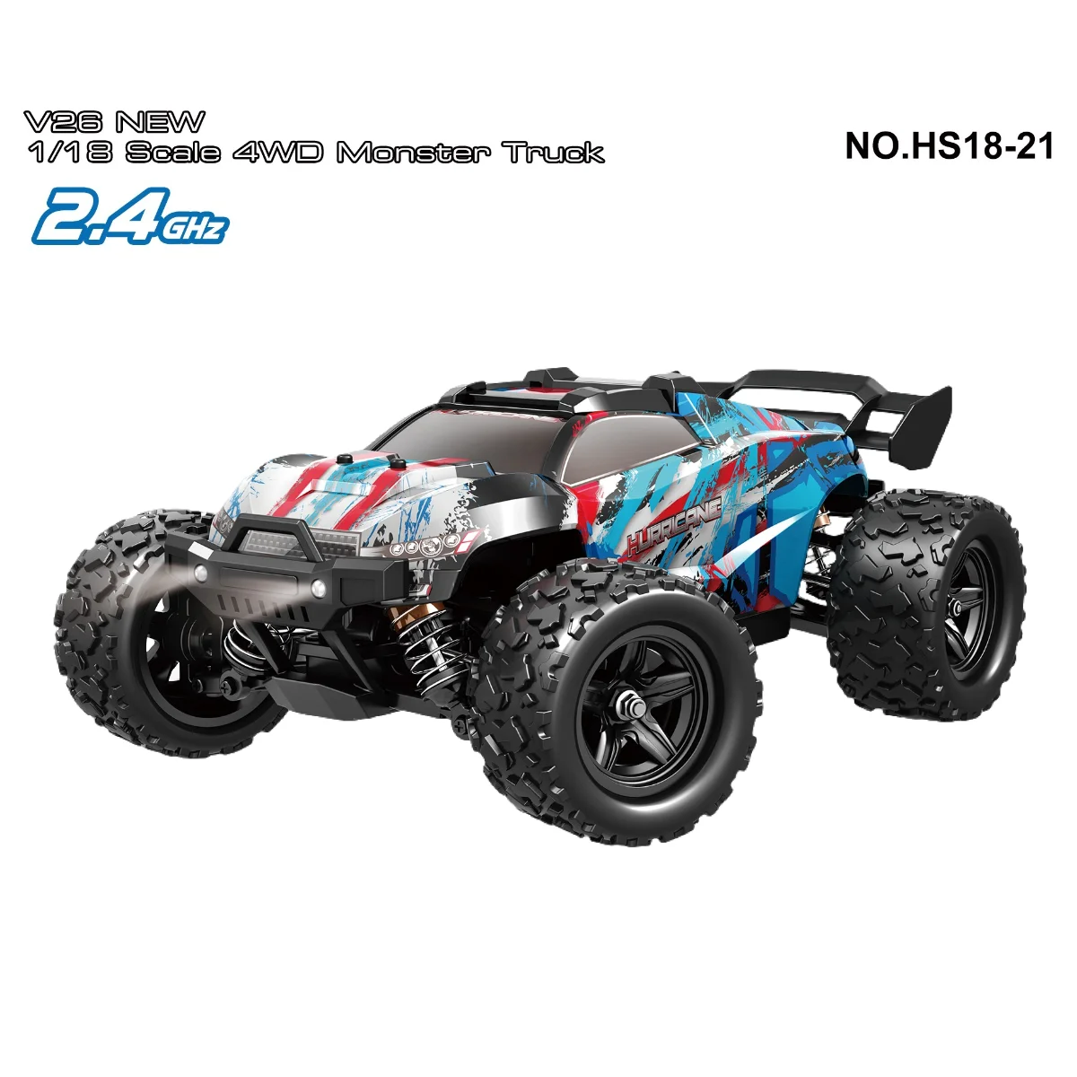 

2026 HS18-21 HS18-22 Model 1:18 Scale 4WD Full-Scale RC High-Speed Car 36 km/h Off-Road Truck RC Car Toy Present for Kids