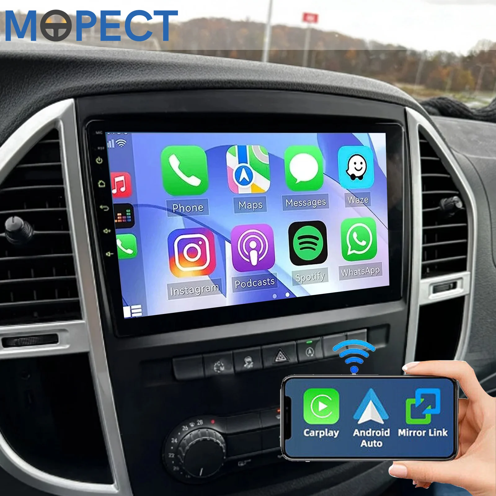 MOPECT 2Din Carplay Android Auto Radio Multimedia-Videoplayer für Mercedes Benz Vito W447 2014 - 2020 GPS-Navigation Stereoanlage