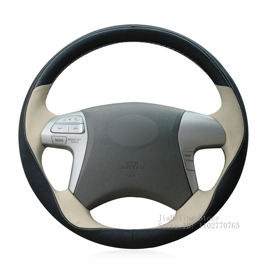 

Чехол на руль из искусственной кожи ручной работы, нескользящий, прочный, для Toyota Highlander Camry, аксессуары для интерьера