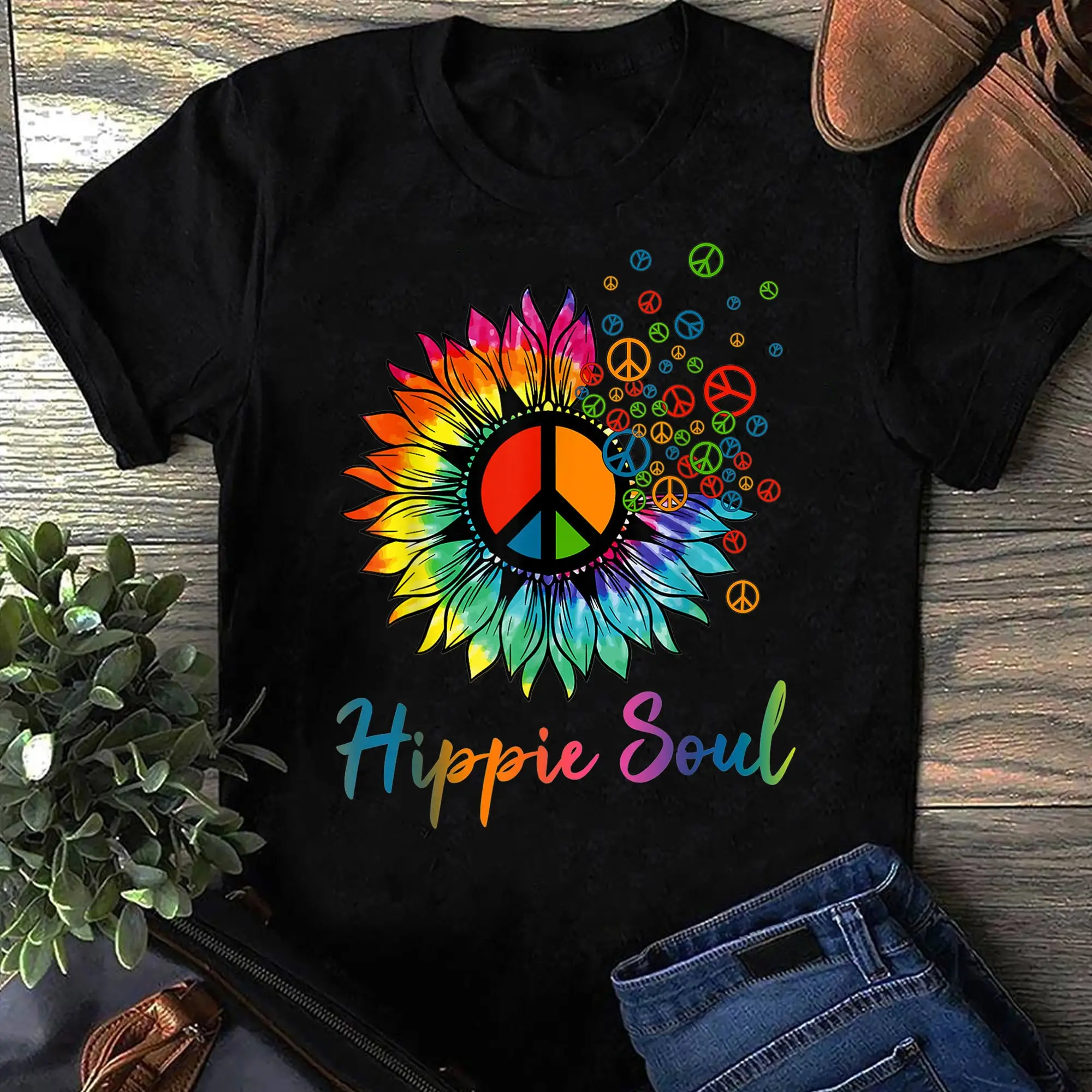 Daisy Peace Sign Hippie Soul Retro Flower Lovers T Shirt Love Life