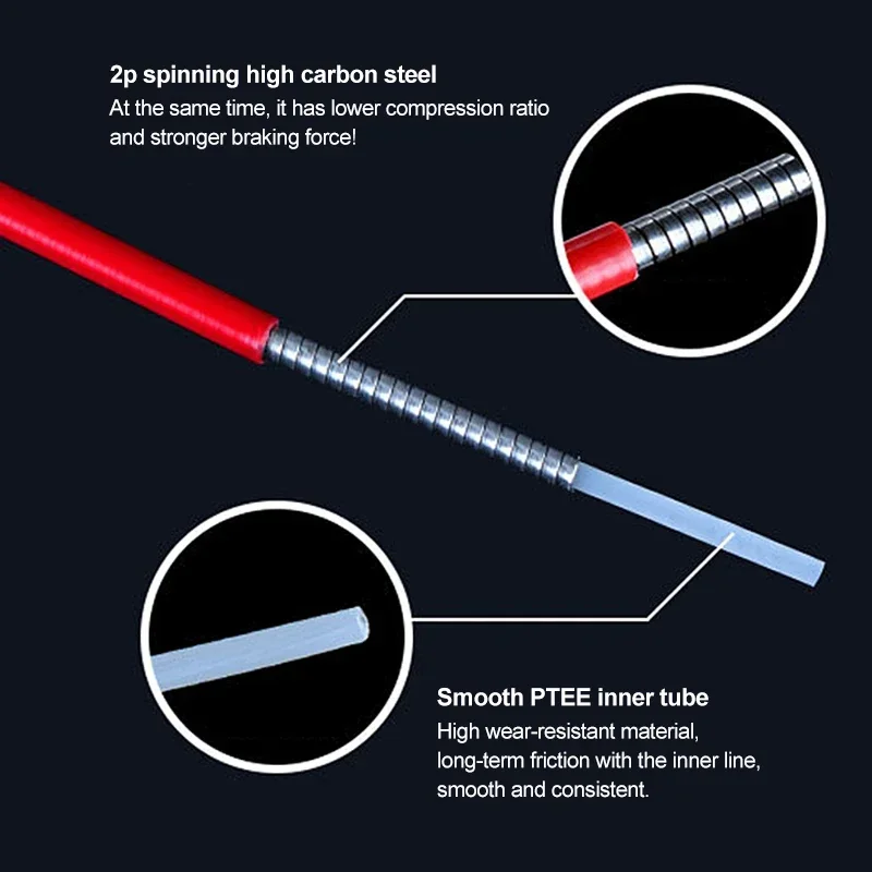 自転車用2mワイヤー、シフター、ディレイラー、ブレーキケーブル、シフトケーブルチューブ、4mm、MTB、ロードバイク、シフター、ブレーキケーブルラインパイプ