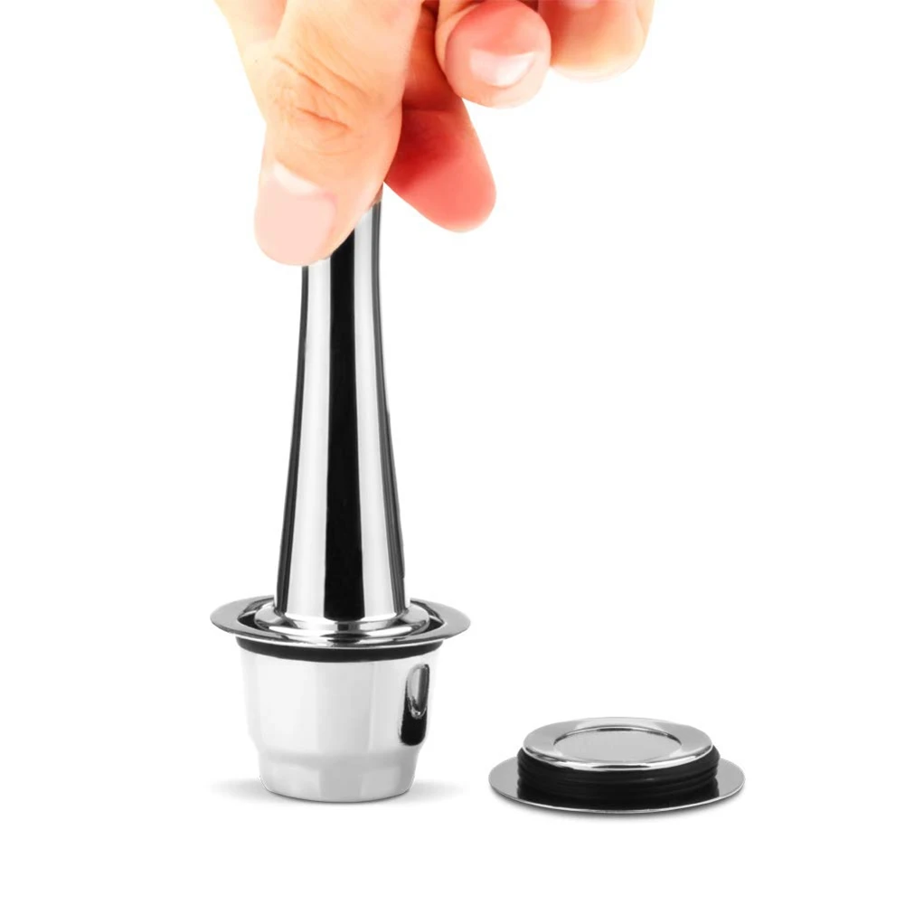 Stainless Steel Coffee Tamper Filling Tool,Espresso Tamper Compatible for Nespresso Machine Solid Tamper Tool#ABGP