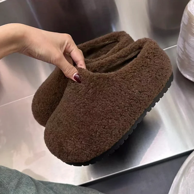 شبشب شتوي للنساء شبشب قطني دافئ من القطيفة بتصميم الفهد شرائح منصة شتوية غير رسمية البغال شرائح قطنية للسيدات #4