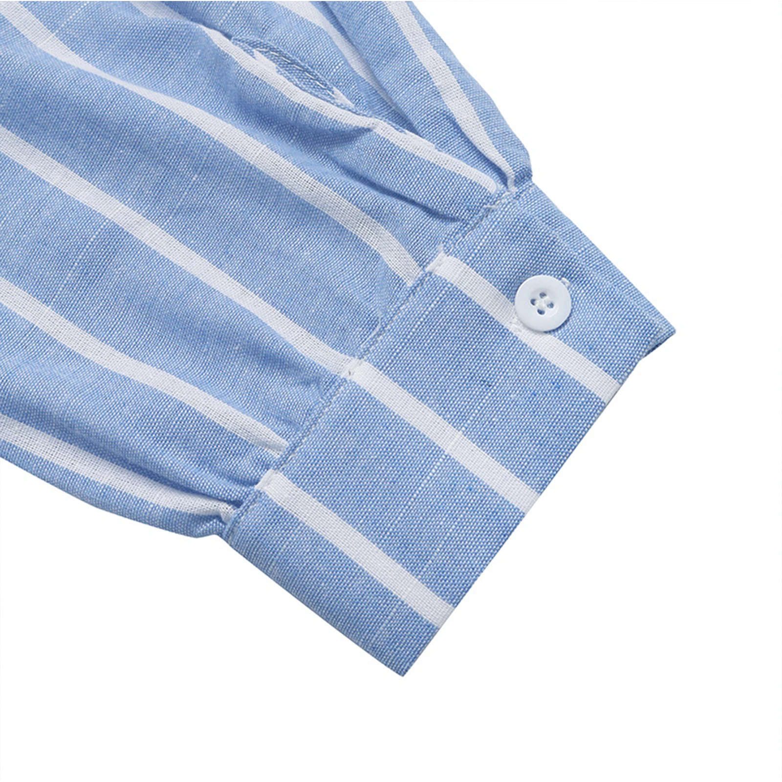 Fashion Women's Casual Vacation Style Loose Shirt Solid Color Lapel  Striped Shirt Top Outdoor  Travel Dress up Clothing Top