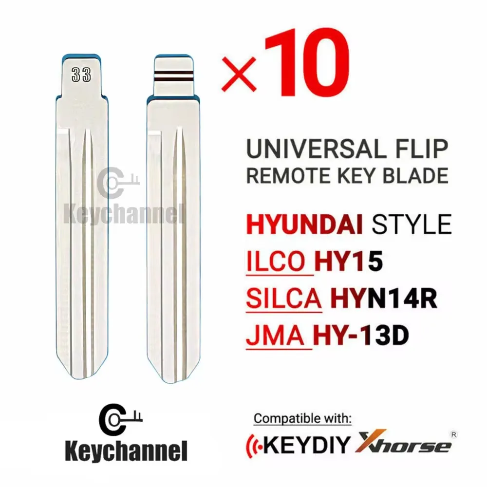 10 szt. KD Pusty klucz 33 #   Car Flip Key Blade HY15 HYN14R dla Hyundai Tucson HB20 Elantra Kia Cerato Forte dla KEYDIY Xhorse Remote