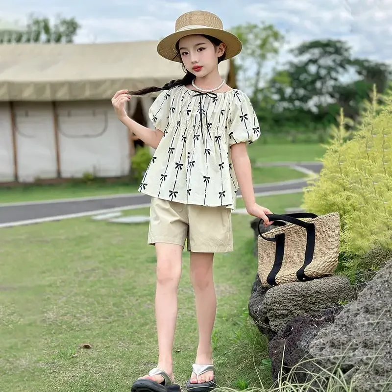 

Girls' Clothes 10 12 Years Old Children's Costumes Sets Toddler Home Clothing Summer Kids Cute Child 2025 Suit 11 Top Girl's Set