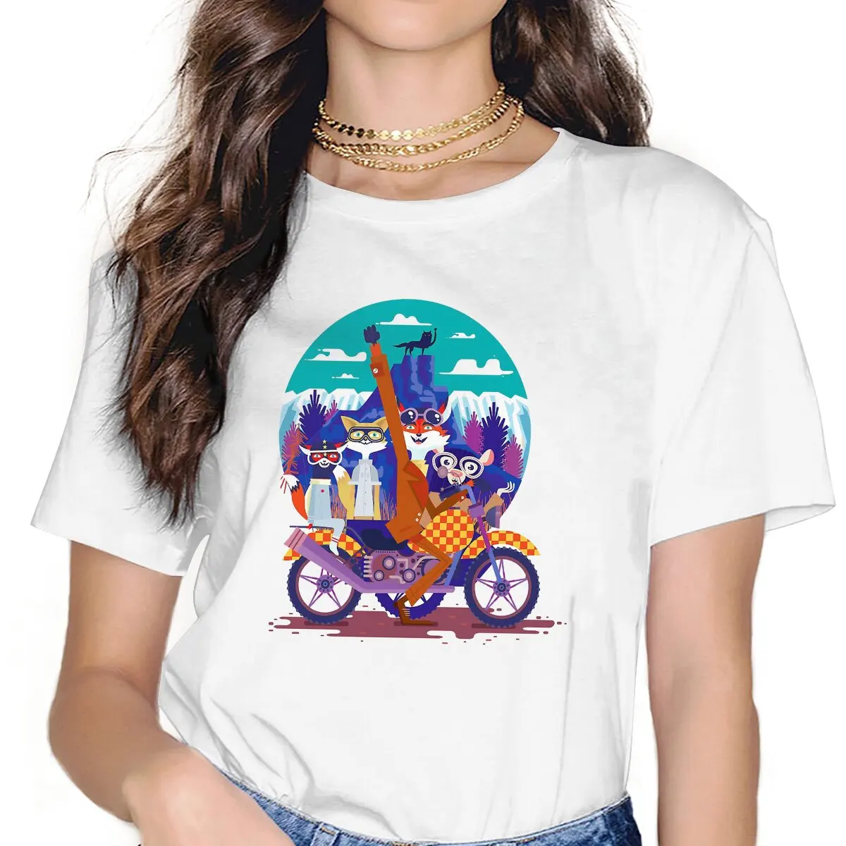 

Футболка женская с круглым вырезом и принтом книги мистер лиса