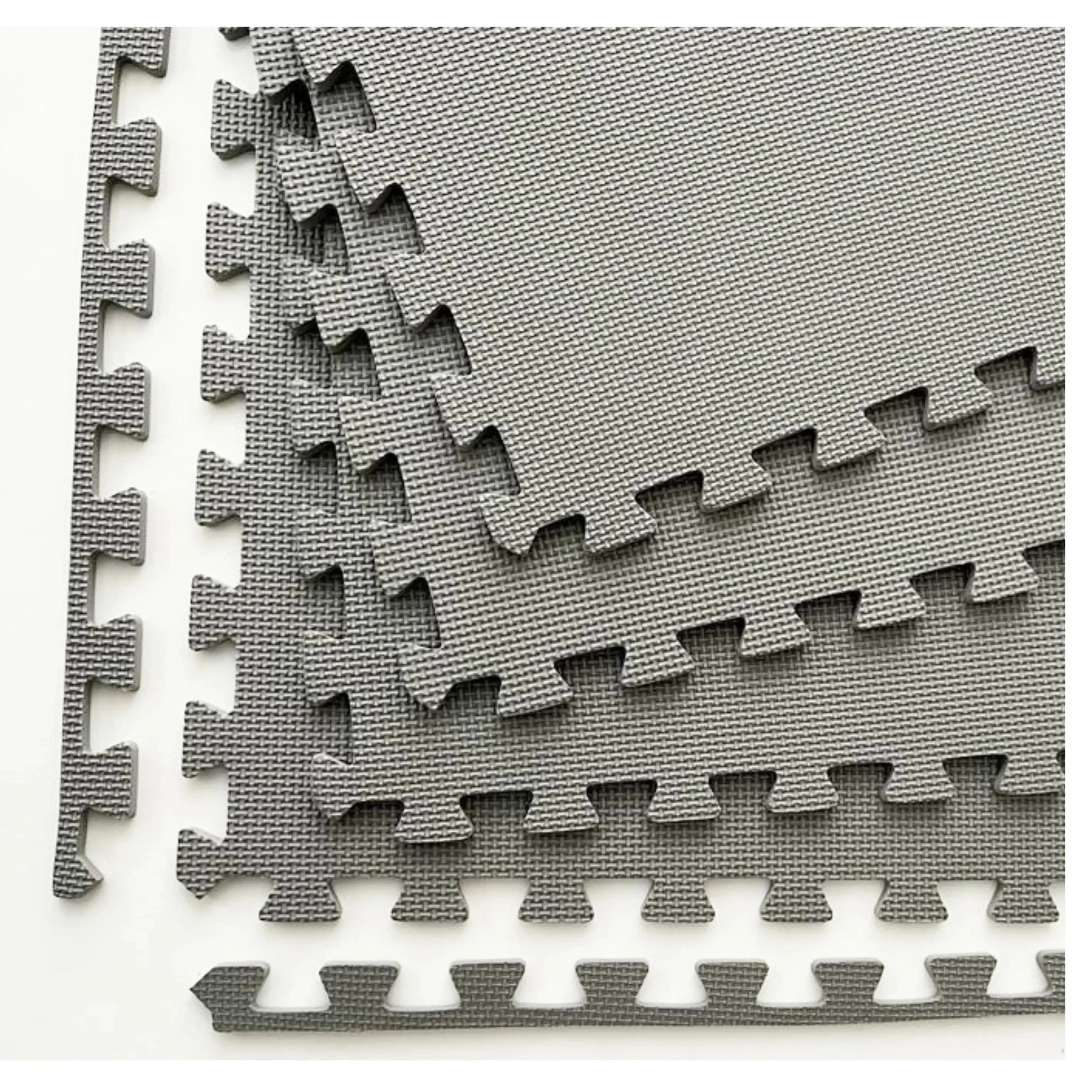 سجادة ألغاز لصالة الألعاب الرياضية واللياقة البدنية مقاس 60 × 60 × 1 سم في عبوات تاتامي سوداء سهلة التجميع مطاط إيفا غير قابل للانزلاق