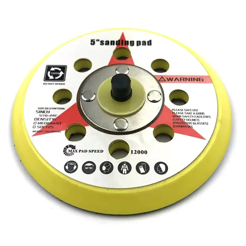 FYBL-5 Inch 8 Holes Sanding Pad Hook Loop Backing Pad 5/16