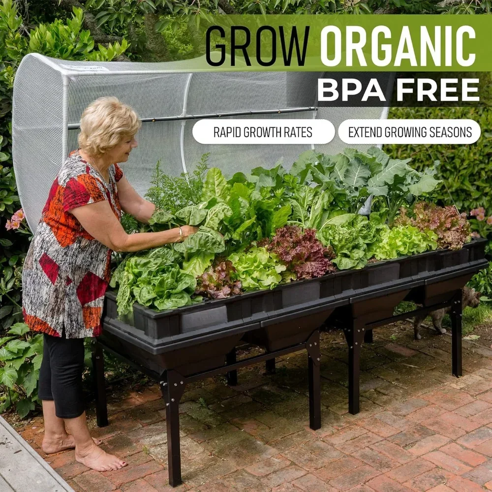 

Raised Garden Bed - Self Watering Container Garden Kit with Protective Cover, Easily Elevated to Waist Height, Raised Garden Bed
