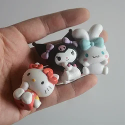 Sanrio Bow Series Kuromi Cinnamoroll Melody Pachacco Cute Doll Decorative Ornament Anime Figure Cartoon Model Toys Girls Gifts