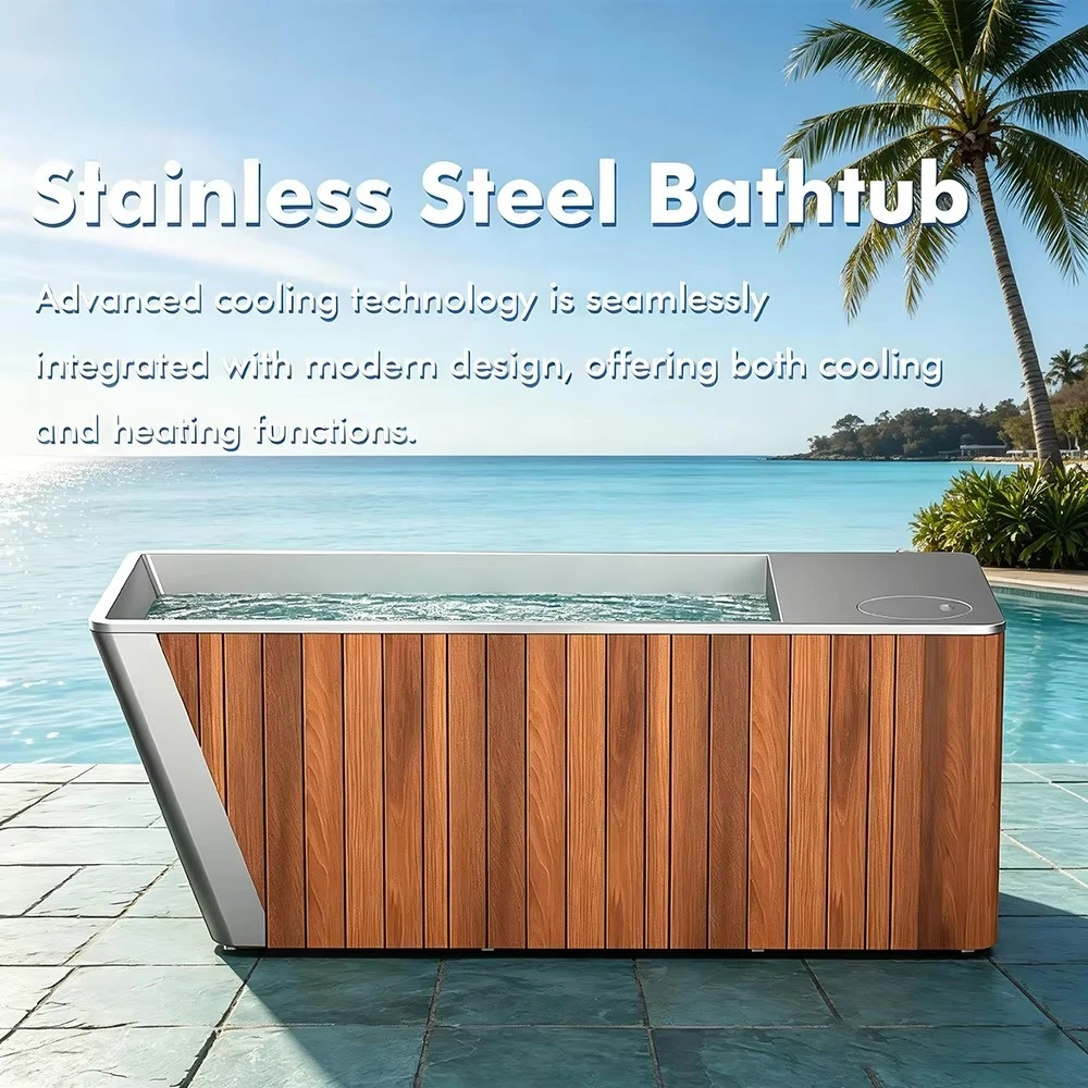 Fuerle Outdoor Hot Tub Stainless Steel All in One Cold Plunge Inner One Person Spa Wood Hot Tub Wholesale