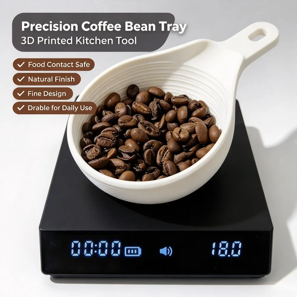 Precision Coffee Bean Measuring Tray 3D Printed Food Safe Original Color Delicate Design For Kitchen Coffee Lovers Durable