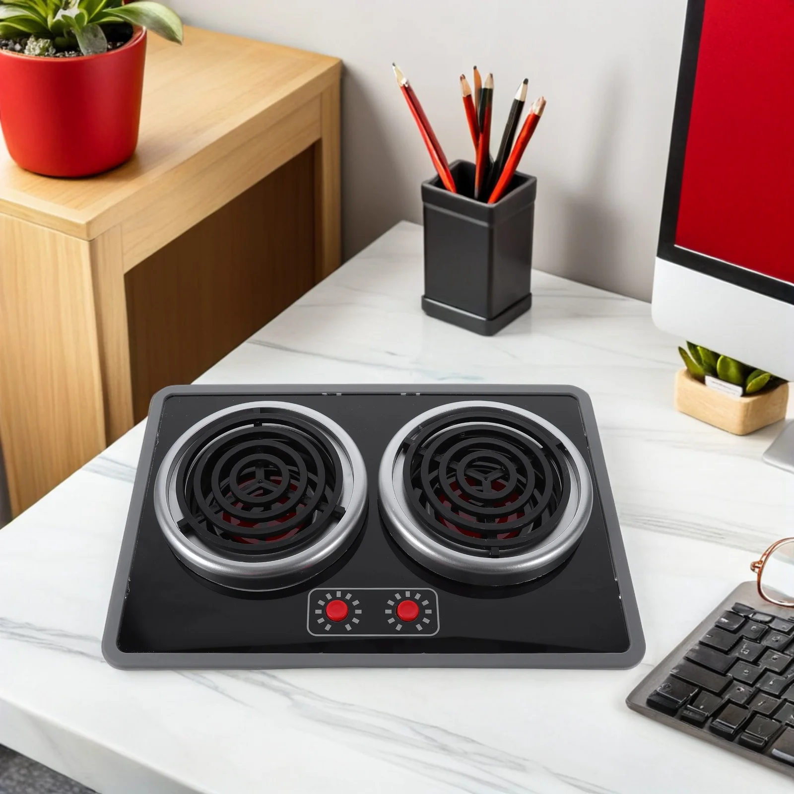 1 مجموعة محاكاة التعريفي طباخ التظاهر أجهزة المطبخ التفاعلية الصوت ضوء موقد الطبخ للعب الأطفال #2