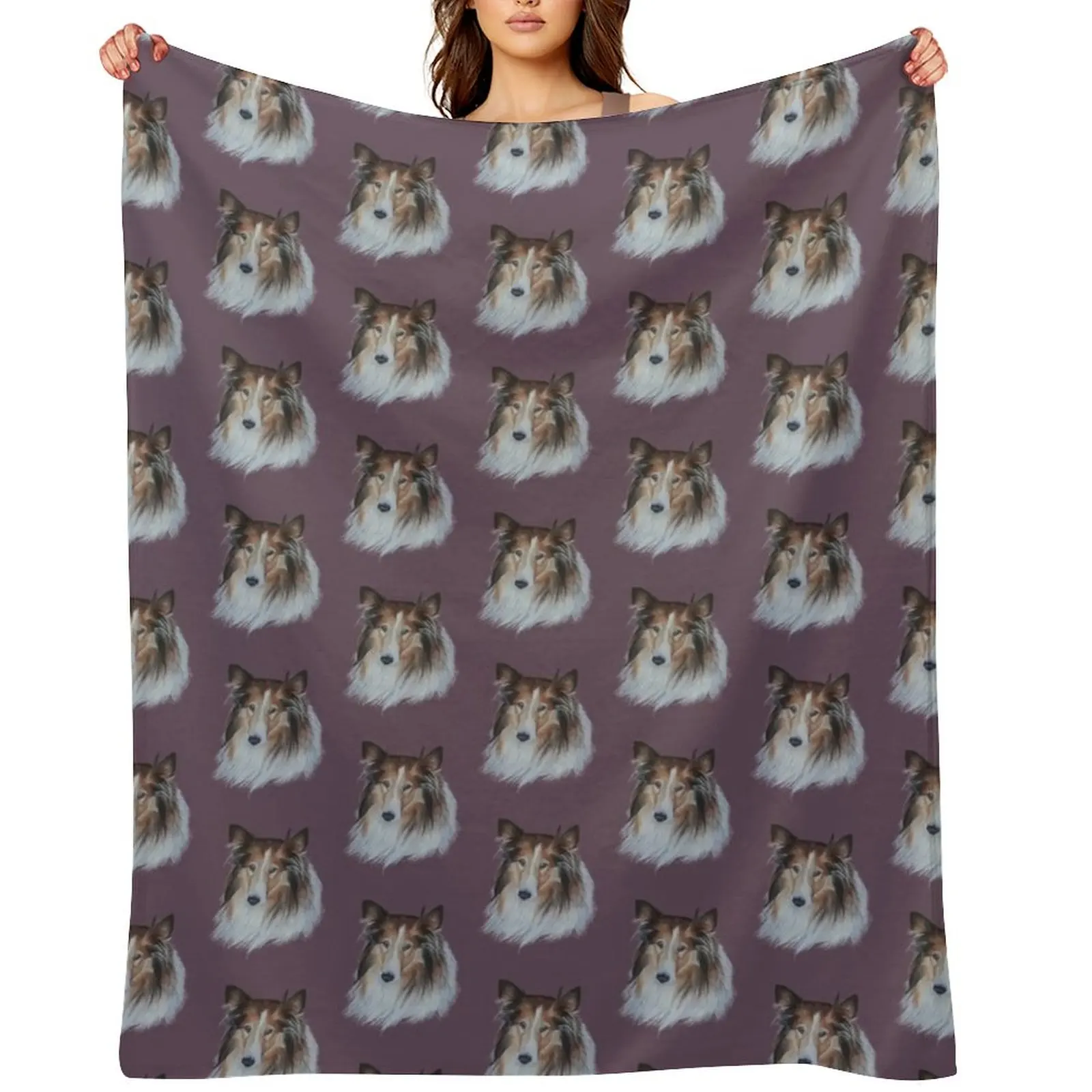 

Bonnie the Rough Collie Throw Blanket Personalized Gift Heavy For Sofa Thin decorative Blankets
