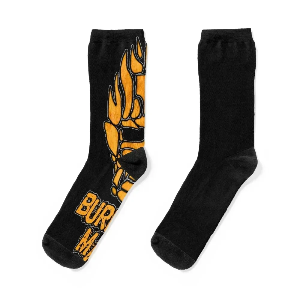 

Burning Man Orange Socks men cotton high quality retro christmas gift Boy Socks Women's