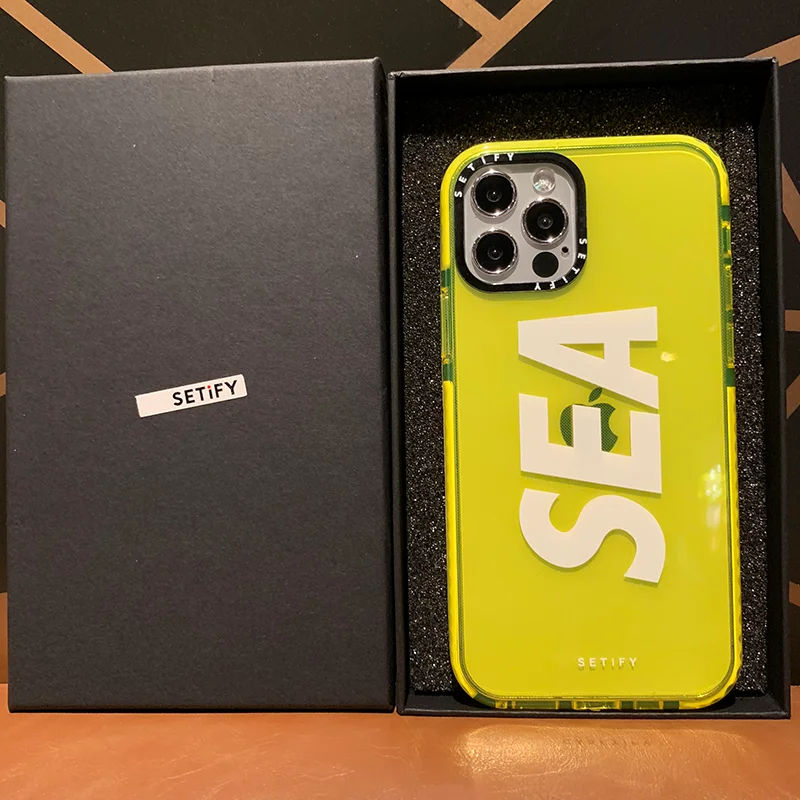 

Trendy Letter SEA Fluorescent Yellow een oproof Silicone Case for iPhone 6 7 pro Max 2 Phone Cover 5 Soft 4 ...