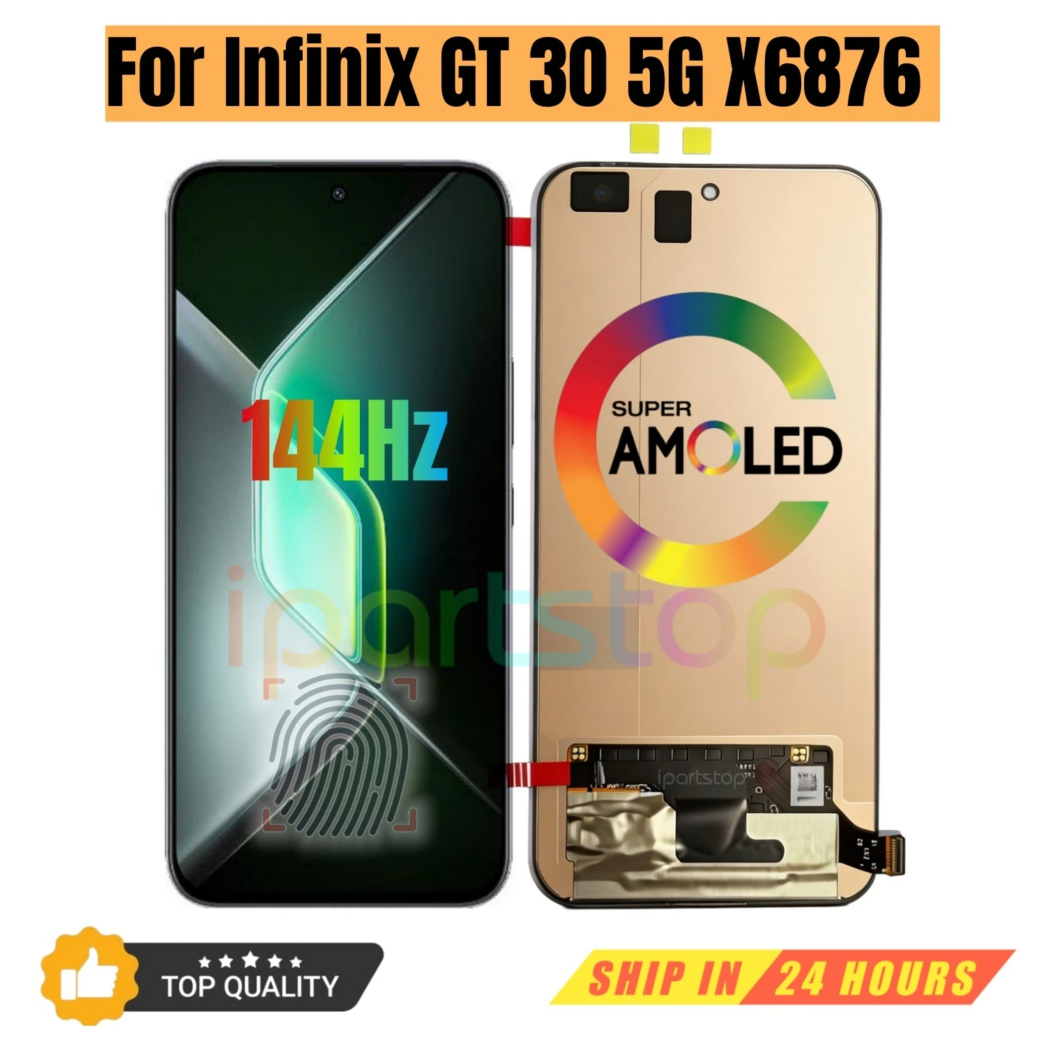iparts-replacement-new-display-for-infinix-gt-30-5g-x6876-144hz-amoled-touch-screen-digitizer-assembly-all-functions-oem