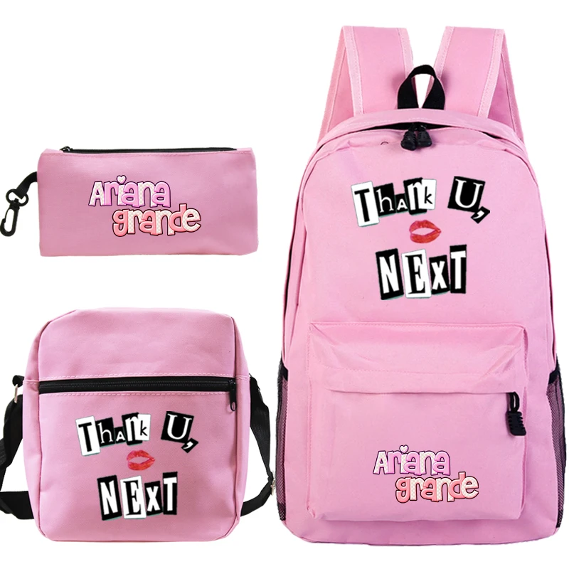 

Trendy Ariana Grande Backpack For Girls Boys Bookbags Teenagers Book Knapsack 3Pcs Set School Backpack Shoulder Bag Pencil Bag