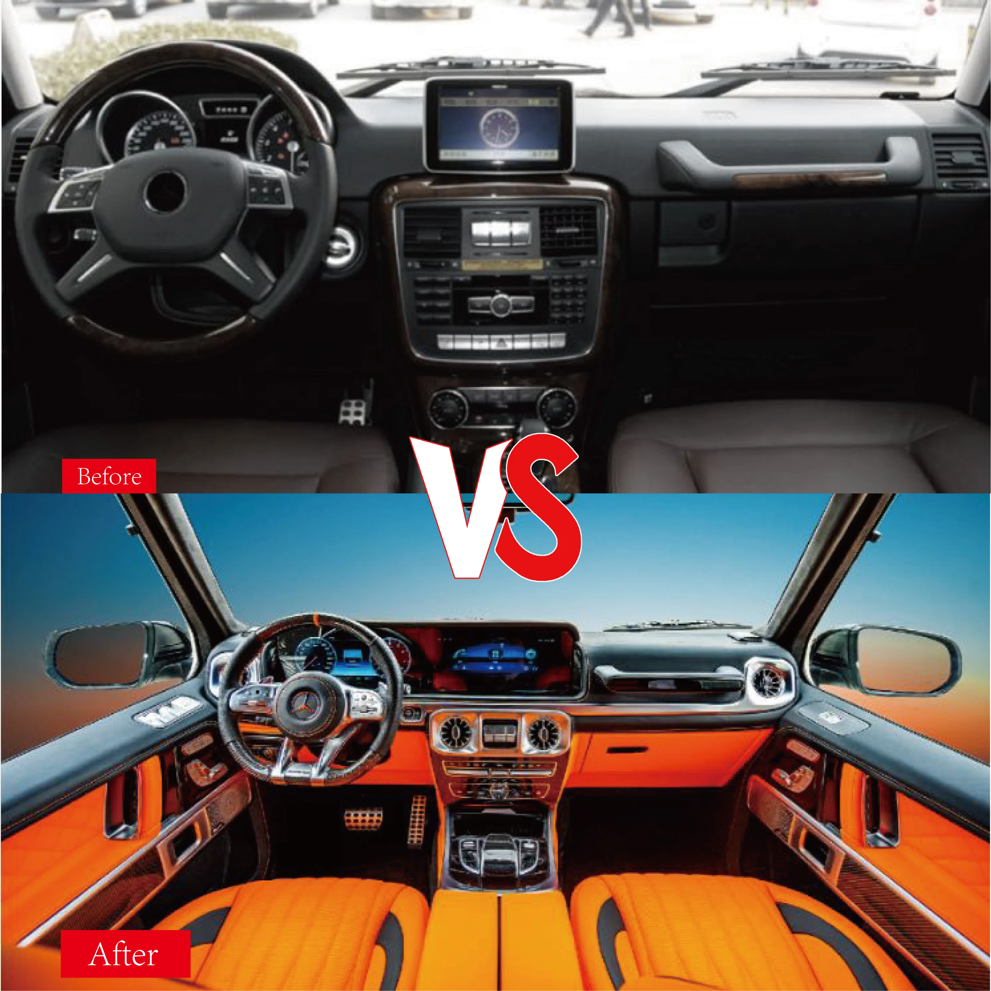 من أجل G-class إلى 2024 طقم داخلي مخصص لشاشة الملحقات الداخلية للسيارات