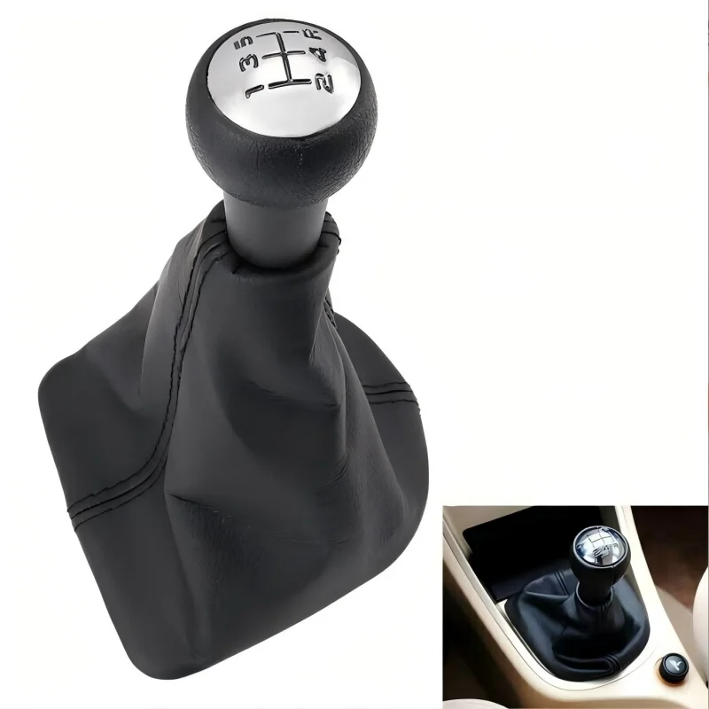 5 Speed Manual Gear Shift Knob Lever Handle Head Gaiter Boot Cover For Peugeot 207 307 308 Alternative Car Accessories