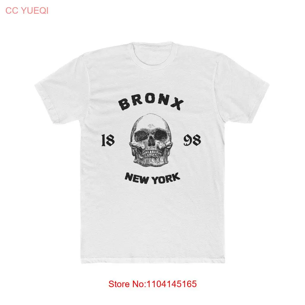 Bronx New York Skull 1898 Men's Cotton Crew T Shirt long or short sleeves