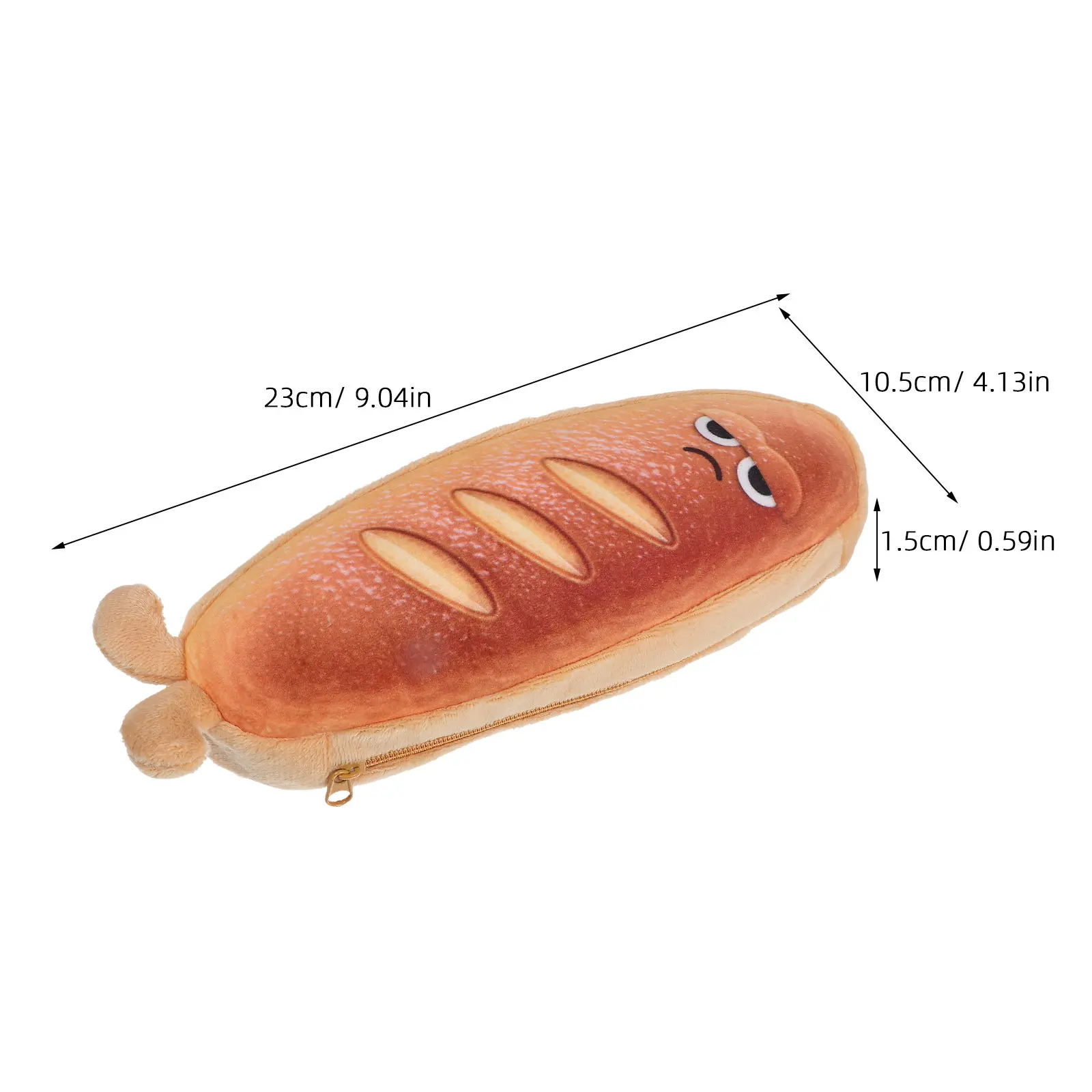 Cute Kawaii Toast Shaped Pencil Case Soft Fabric Large Capacity School Office Makeup Bag Organizer for Teens Girls Adults Bread