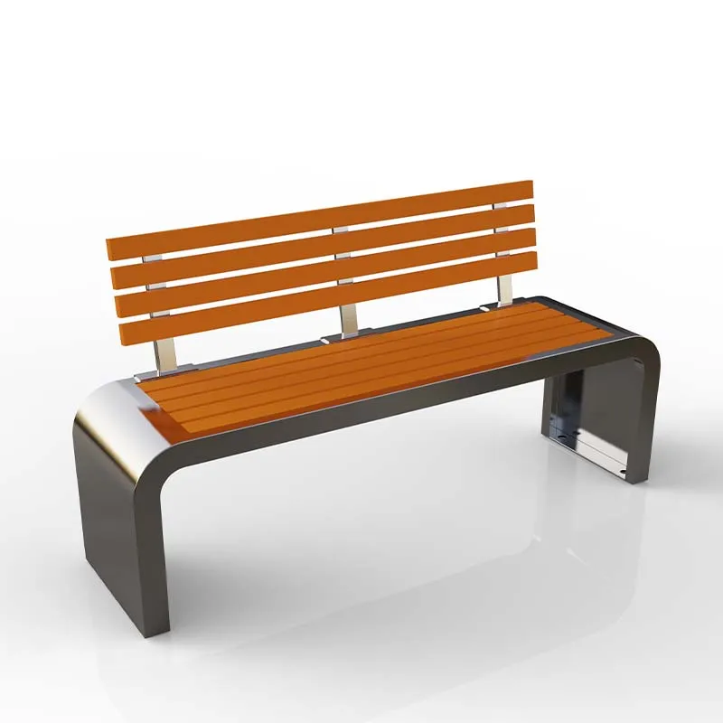 #Stainless steel park chair outdoor bench preservative wood outdoor community court courtyard open-air square bench seat
