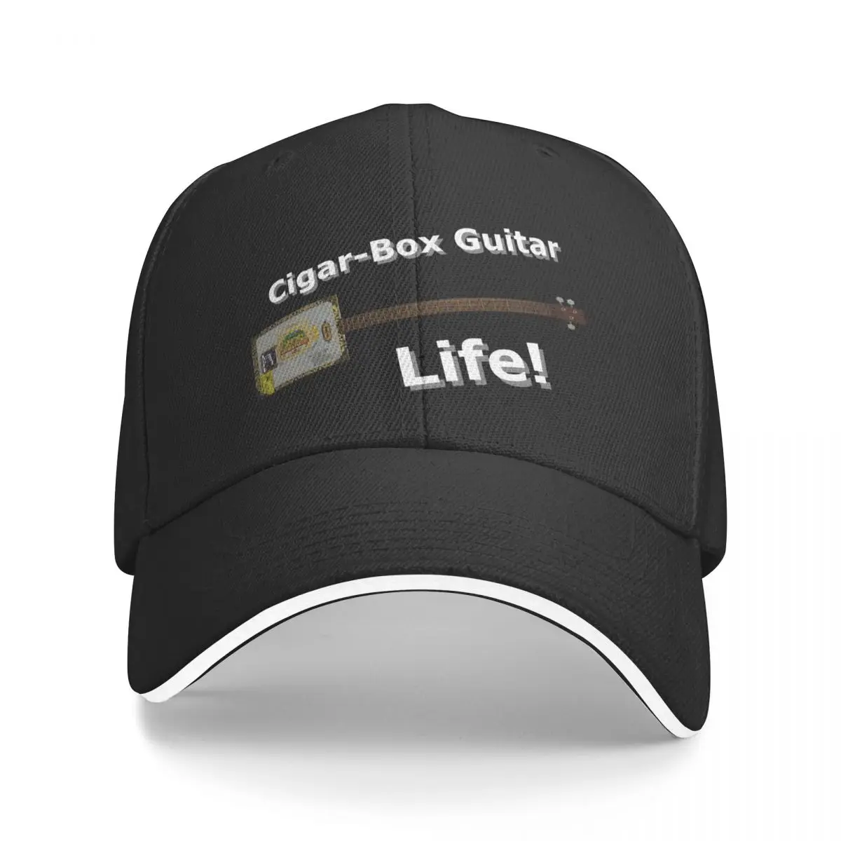 Cigar-Box Guitar Life 1 White Letters Cap Baseball Cap thermal visor cap men's Women's