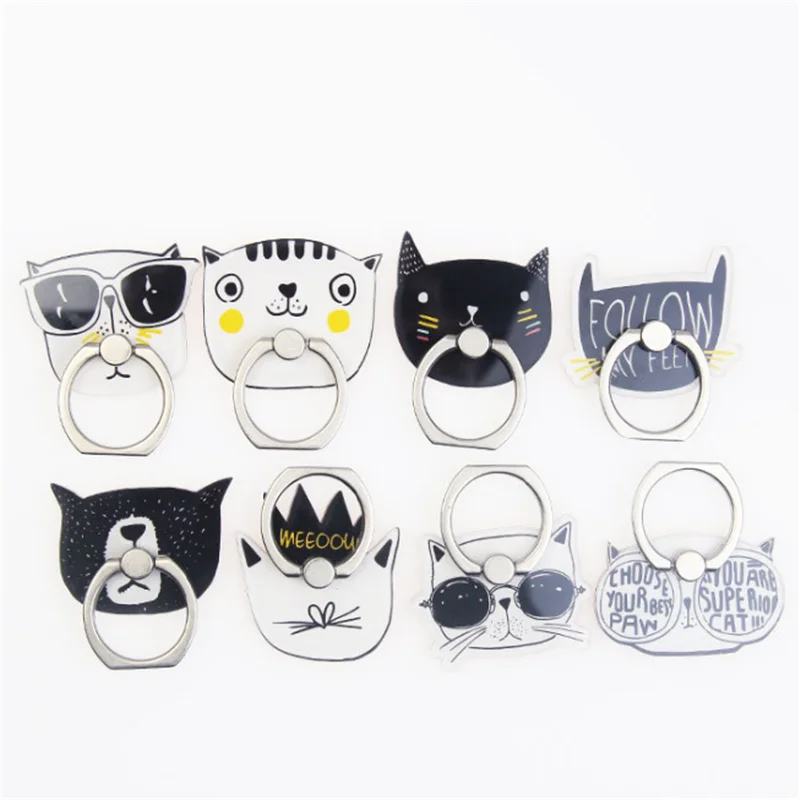 

Animal Cat Mobile Phone Stand Holder Finger Ring Smartphone Cool Cat Holder Stand For Iphone Xiaomi Huawei All Phone
