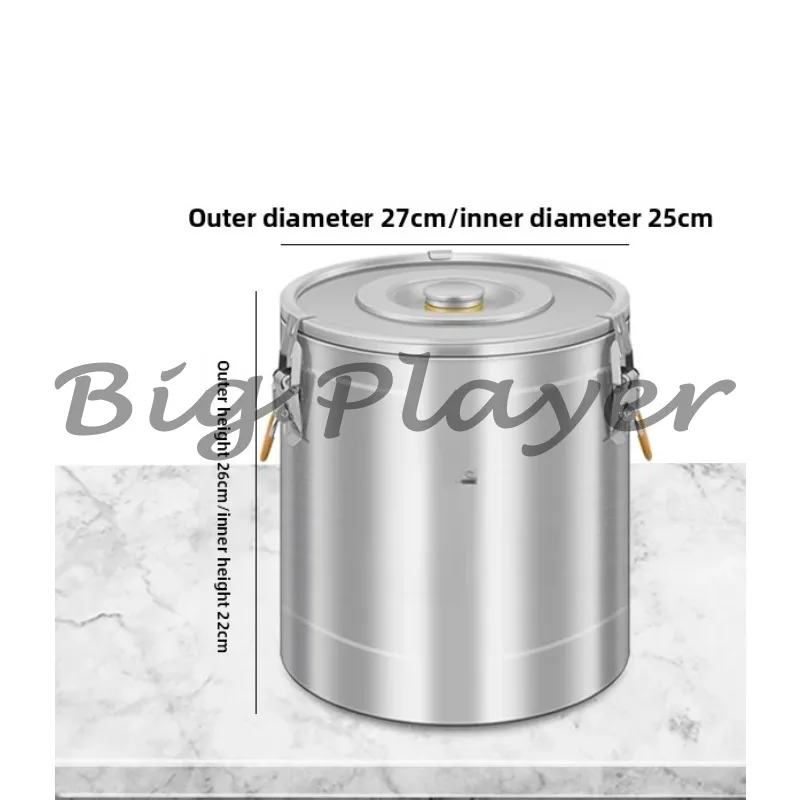 Stainless Steel Insulation Bucket Stall Commercial Large Capacity Ice Powder Soy Milk Rice Breakfast Porridge Canteen