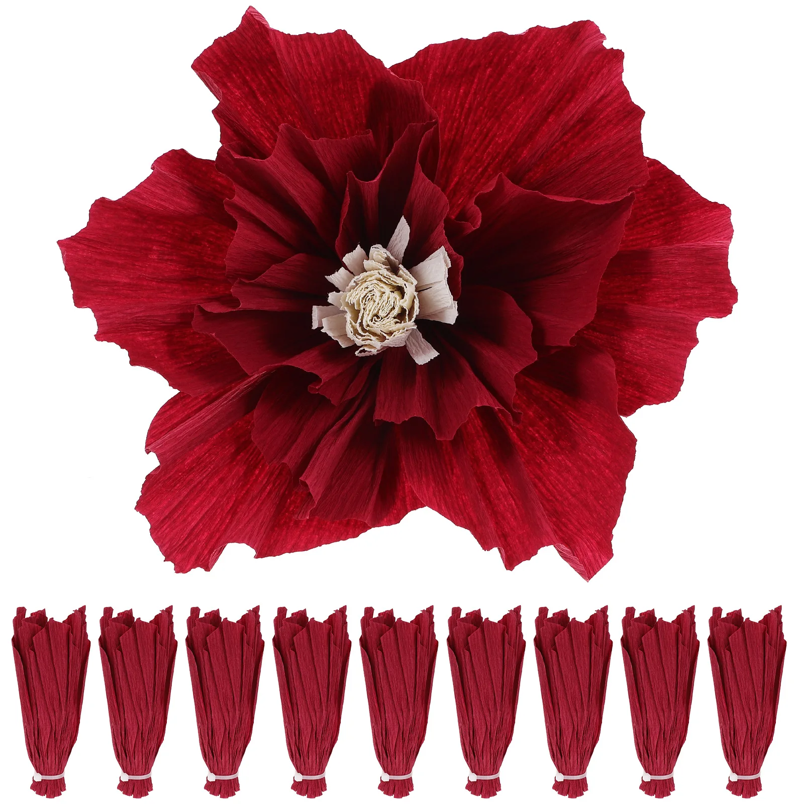 

10pcs Paper Flowers Decoration 3D Wall Hanging Home Wedding Party Diy Crafts Large Bright Fade Resistant Lightweight Adornments