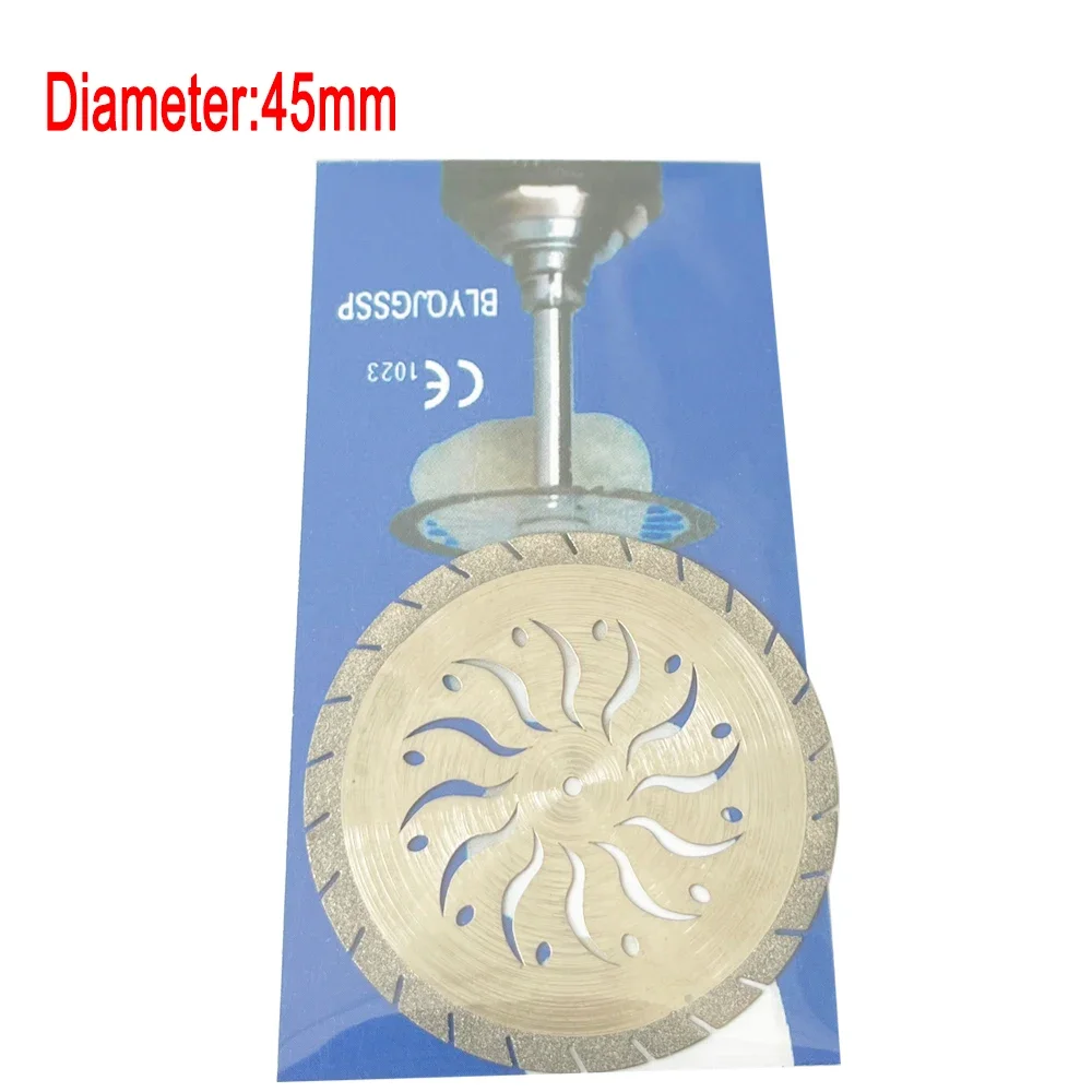 AG 10PCS Dental lab Double Sided Diamond Cutting Disc 45/50mm for separating polishing ceramic crown plaster or jade