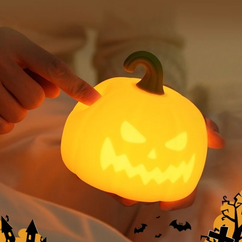 Lampe de Table dessin animé citrouille d'halloween, chambre à coucher, armoire de lit, veilleuse pour enfants, chargeur USB, ornements, jouets, capteur lumineux, cadeaux