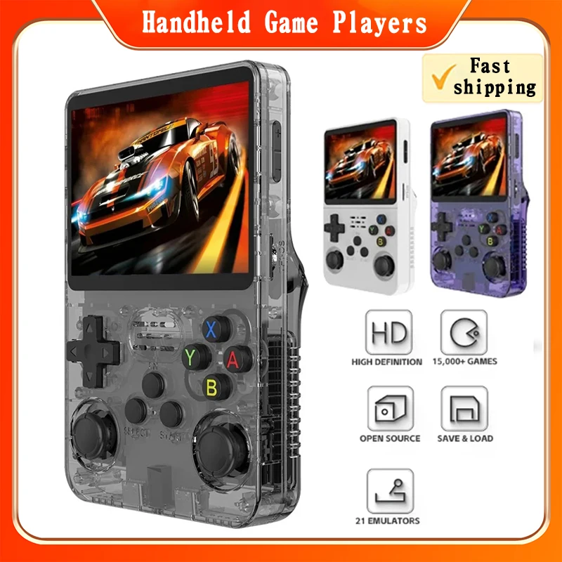 R36S Retro Handheld Video Game Console Linux System 3.5Inch HD Large IPS Screen Portable Handheld Video Player 64GB 15000 Games