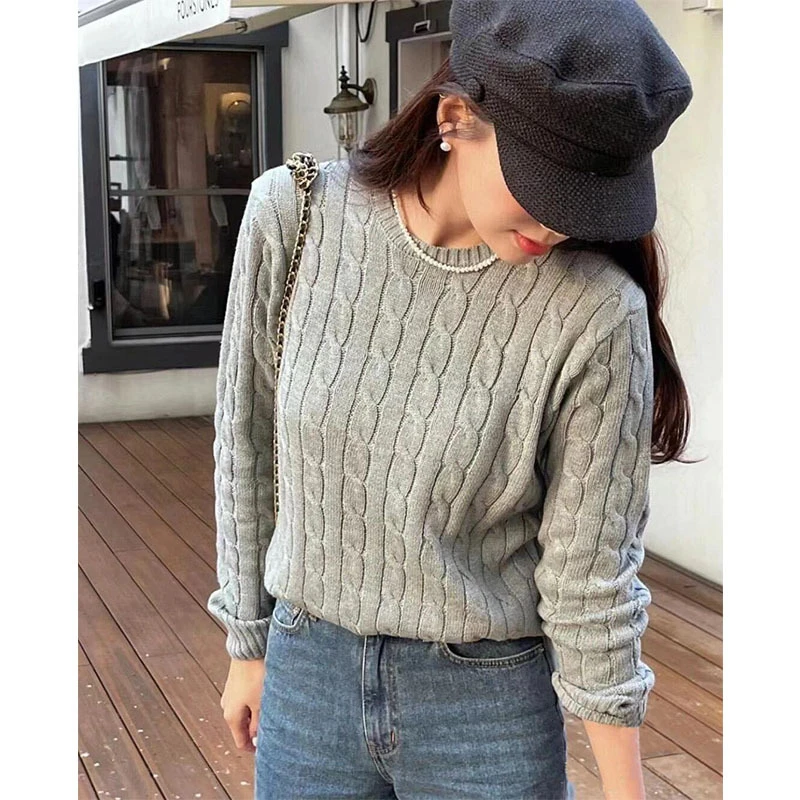 Luxury Designer Round Neck Knitted Sweater for Women, Embroidered Pony Sweater for Autumn and Winter, Warm Pullover for Men 2025