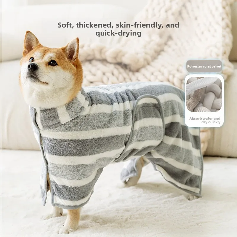 

Pet Bathrobe Autumn Winter Absorbent Large Bath Towel Dog Bath Drying Towel Medium Large Dogs Cats Towel Supplies
