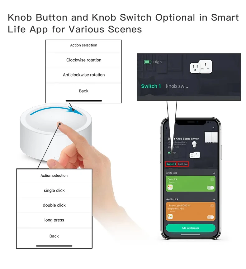 Tuya Smart Zigbee Scene Switch Dimmer Button Knob Controller for Home Automation  Intelligent DIY Switch Support Home Assistant