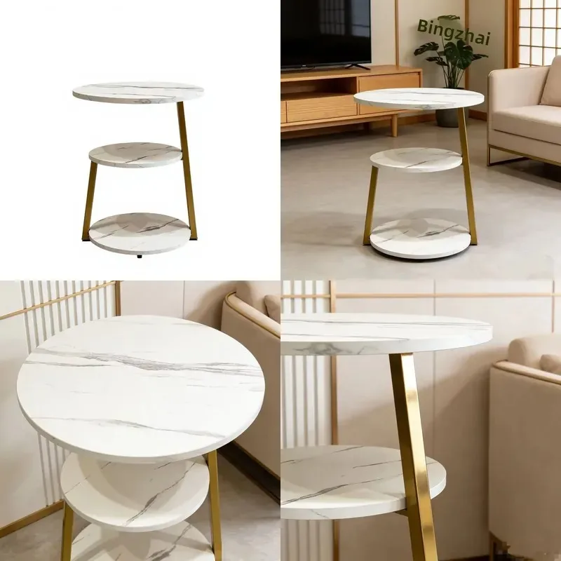 Small Coffee Table with Storage Rack Modern Minimalist Italian Style Living Room Furniture Bedside Table Sofa Side Table