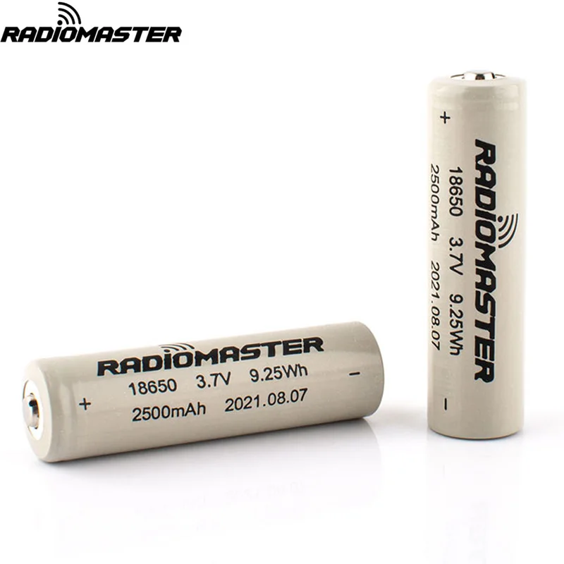 2pcs RadioMaster 3.7V 2500Mah 18650 Lipo Battery for TX12 TX16S Remote Control Transmitter