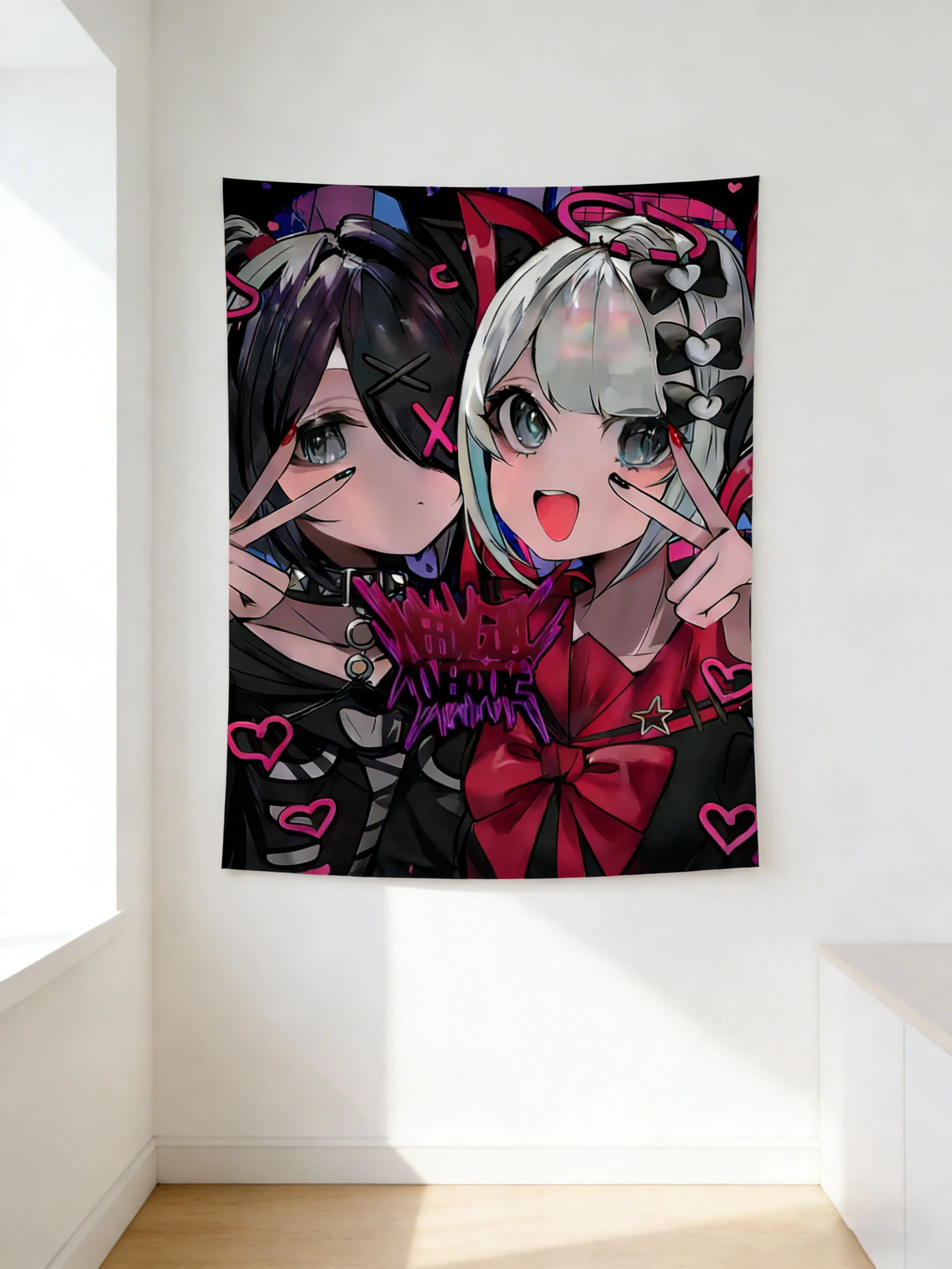 2026 Anime Nekopara Cartoon Tapestry Bohemian Style Tapestry Needy Girl Streamer Overload Tapestry Aesthetic Wall Hanging Decor